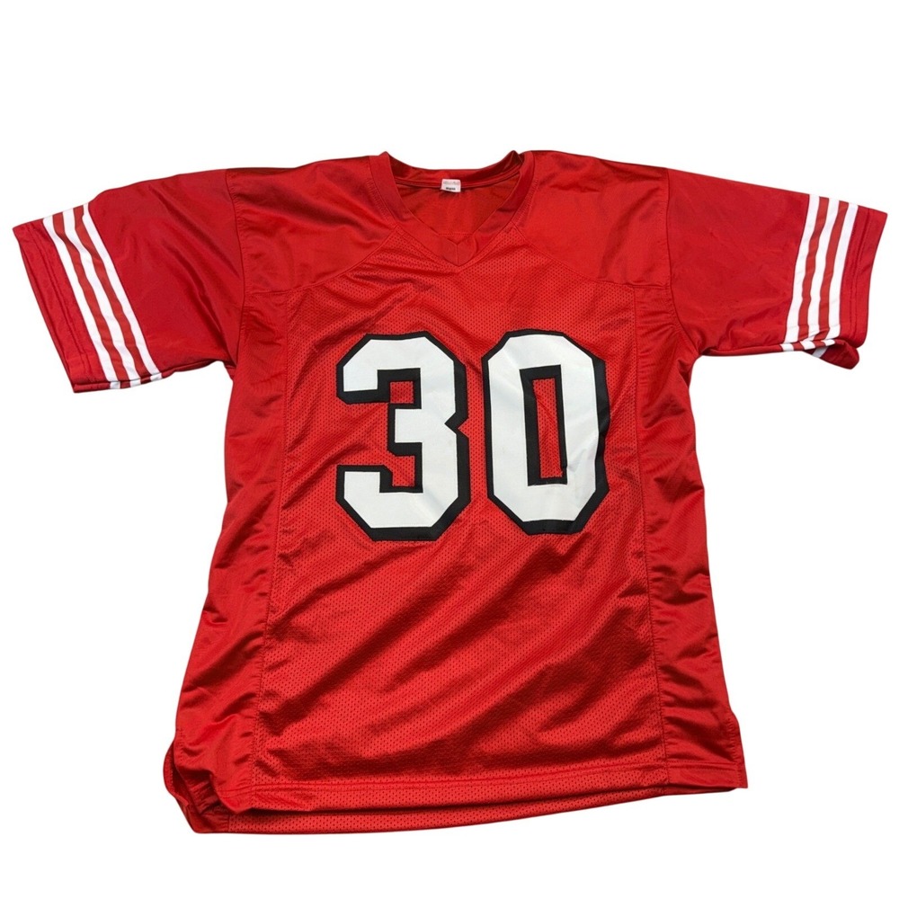 George Odum Signed San Francisco 49ers Style‎ Jersey Beckett Witnessed XL Red 30